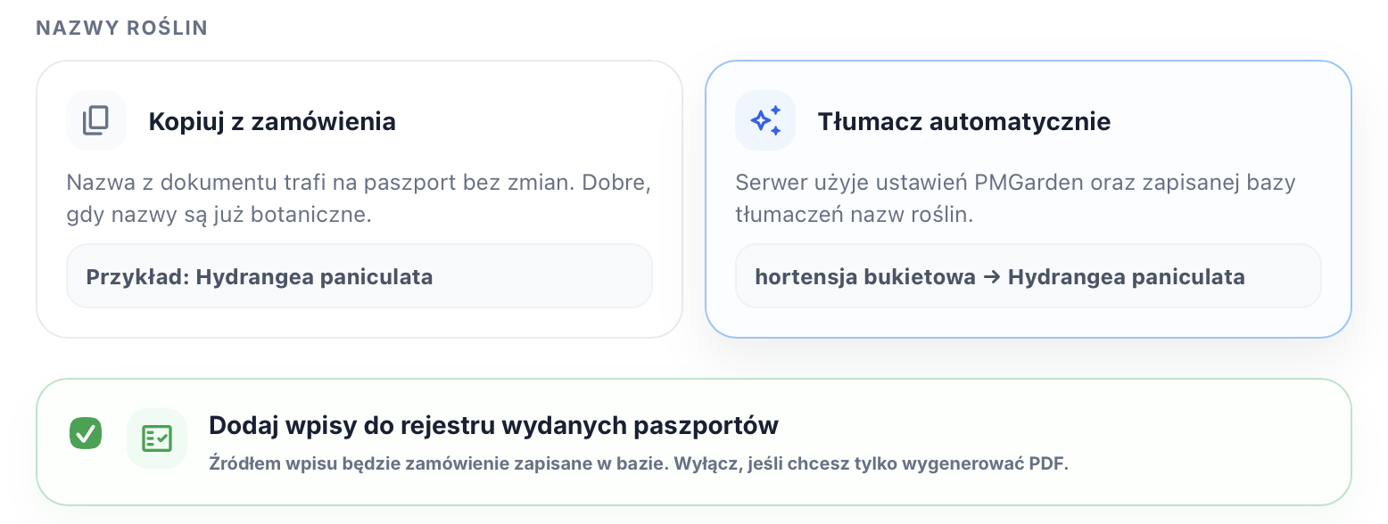 Automatyczne tłumaczenie nazw roślin w Plants Manager
